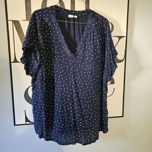 GAP navy and white polka dot XL